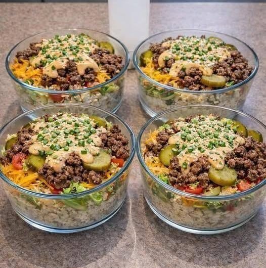 High Protein Cheeseburger Bowl Recipe