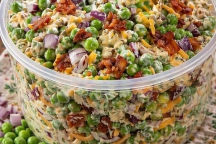 Keto Creamy Bacon Pea Salad