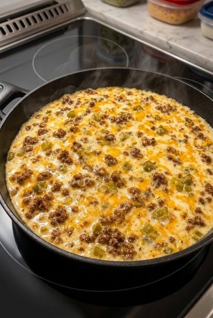 High-Protein Ground Beef Cottage Cheese Queso