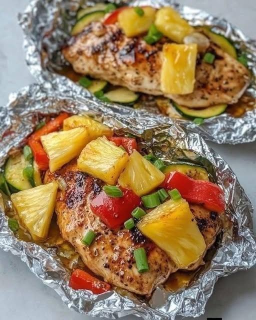 Teriyaki Pineapple Chicken Foil Packets